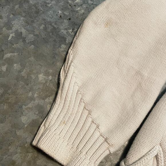 Air Jordan Wings Collection Cable Knit Sweater Mens Large Made In Italy Cream - Picture 5 of 13